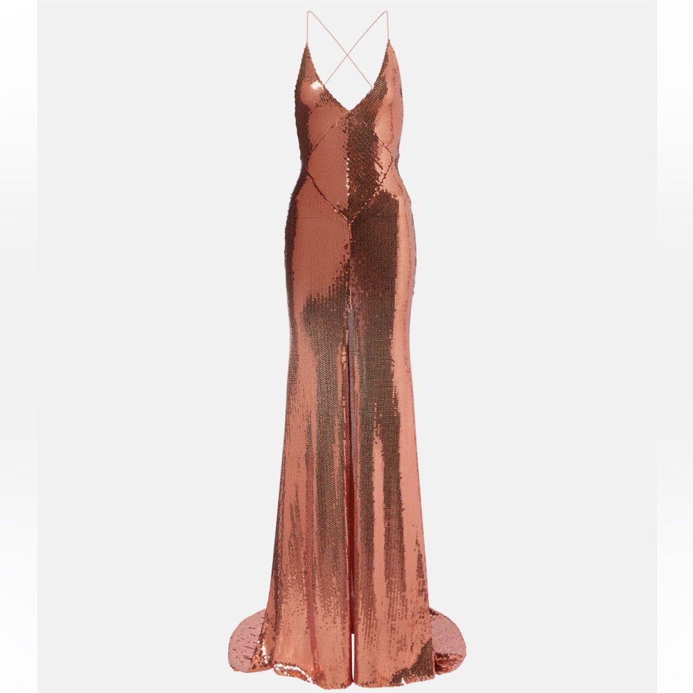 Alex Perry Rose Gold Backless Sequin Dress - Picture 4 of 13